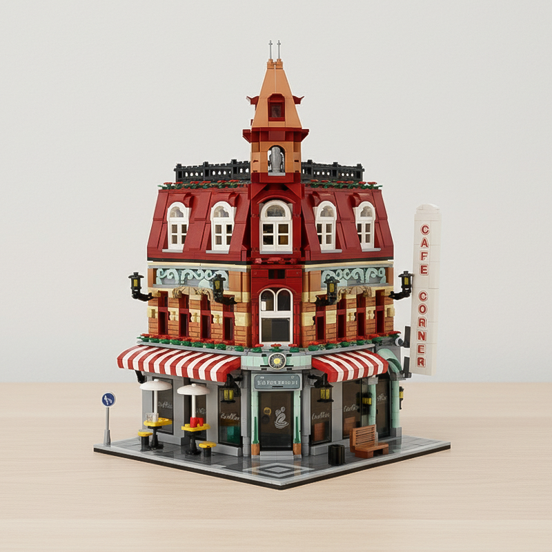 corner coffee shop building blocks, coffee shop building blocks