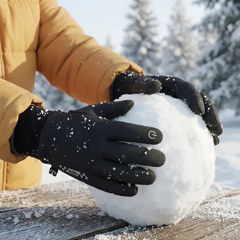 Guanti Invernali Impermeabili Isolanti Antiscivolo con Dita Touchscreen per Bambini