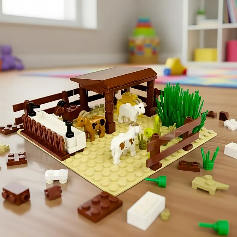 Blocchi da Costruire Fattoria degli Animali Fai-da-te per Bambini
