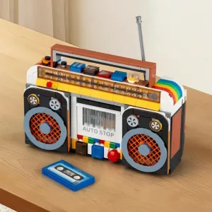 Giocattolo Fai-da-te Radio Retrò con Blocchi di Costruzione per Bambini