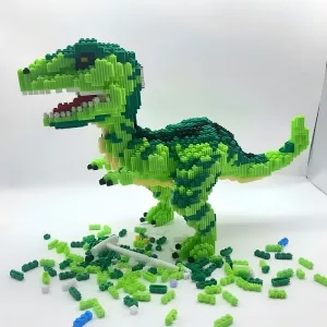 Set di Blocchi da Costruzione Dinosauro Fai-da-te Montessoriano per Bambini