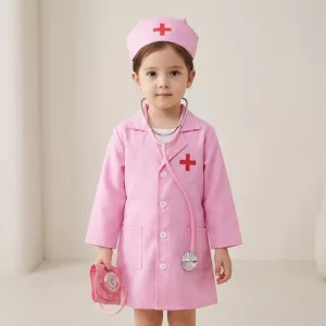 Set da dottore per gioco di ruolo con camice da infermiere medico per bambini