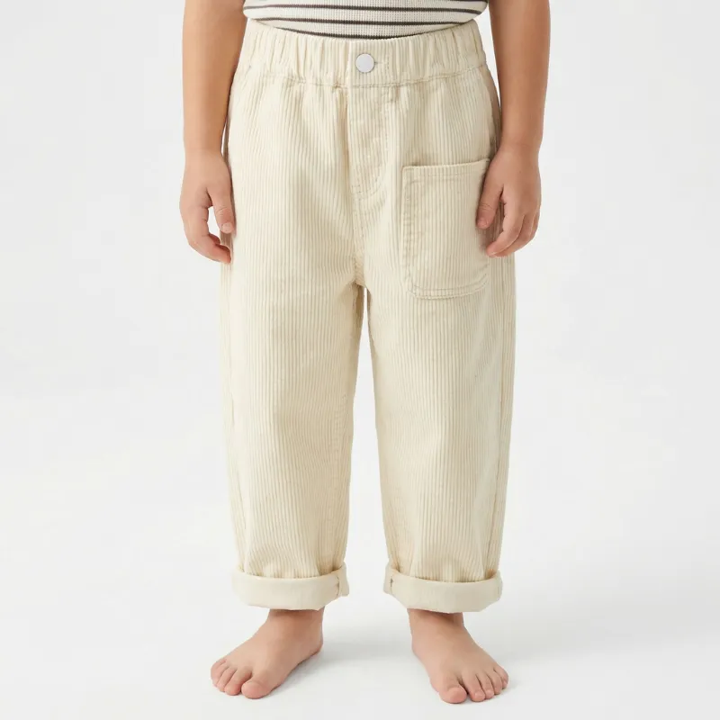 Pantaloni in velluto a coste di cotone a gamba larga e caldi per bambini