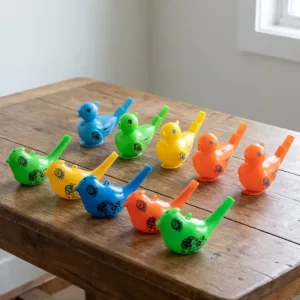 Set di 10 Fischietti a Forma di Uccellino Colorati per Bambini