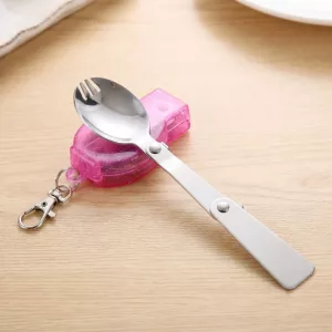 Posate da viaggio pieghevoli in acciaio inox per bambini