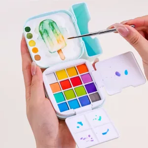 Set da pittura con 16 acquerelli, kit artistico per bambini