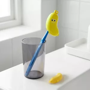Custodia da viaggio a forma di banana per spazzolino e dentifricio per bambini
