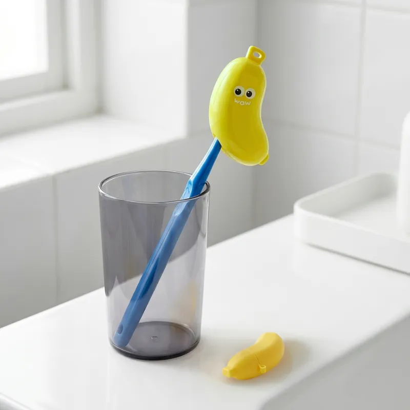 Custodia da viaggio a forma di banana per spazzolino e dentifricio per bambini