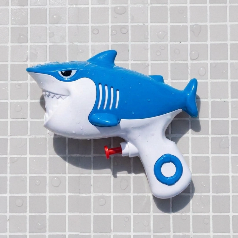 Piccola pistola ad acqua manuale a forma di pesce carino per bambini