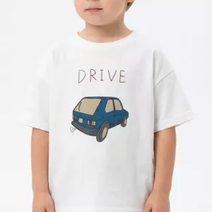 T-shirt estiva casual in cotone con auto per bambini