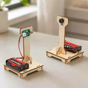 Giocattolo STEM Fai-da-te in Legno Modello di Allarme a Infrarossi per Esperimento Scientifico