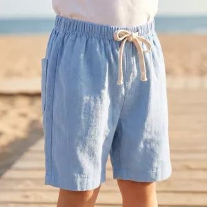 Shorts da spiaggia estivi ampi in cotone con coulisse per bambini