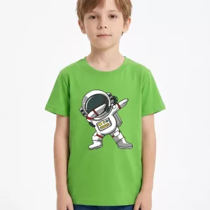 Carina T-shirt estiva in cotone con astronauta per bambini
