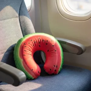Simpatico cuscino da viaggio ergonomico gonfiabile a forma di U per il collo dei bambini