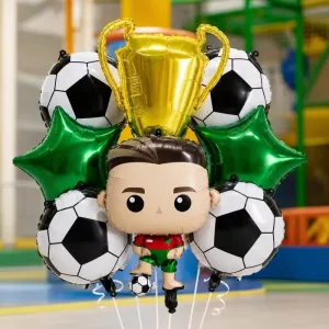football birthday balloons, football foil balloons, football party balloons