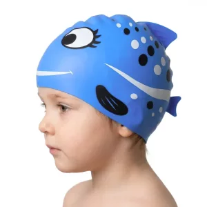 Cuffia da nuoto in silicone con pesciolino carino per bambini