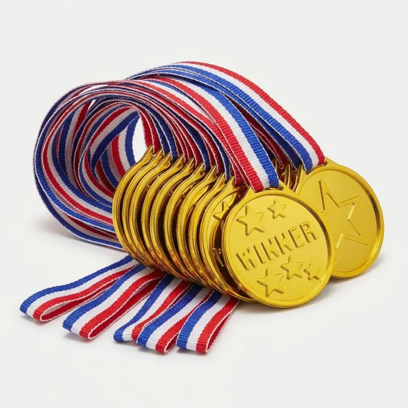 10 pz medaglie sportive dorate premio per bambini