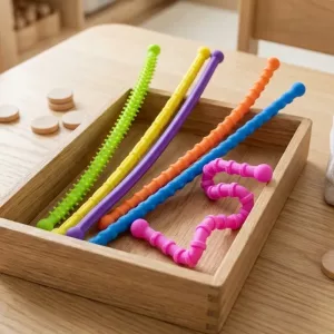 Giocattolo Antistress per Bambini, 6 Bastoncini Sensoriali in Silicone