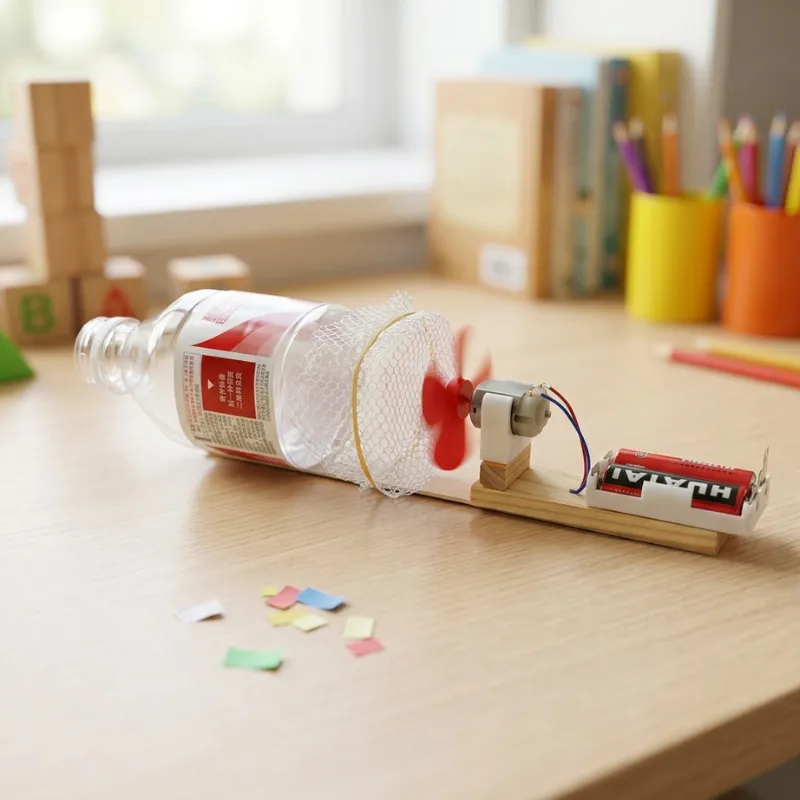Aspirapolvere fai-da-te in legno per esperimenti scientifici per bambini
