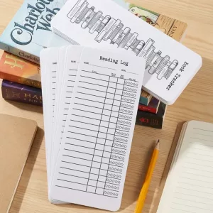 Set di 20 segnalibri con lista di lettura per bambini