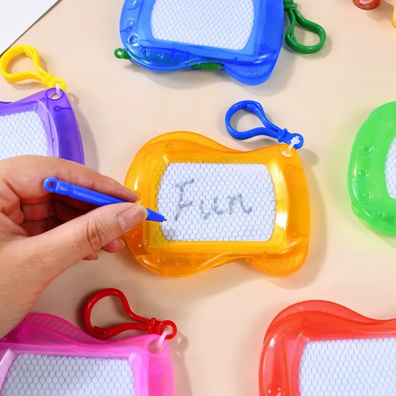 Set da 6 mini lavagnette magnetiche da disegno con portachiavi per bambini