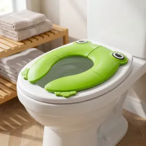 Riduttore WC portatile per l'addestramento al vasino con simpatica rana