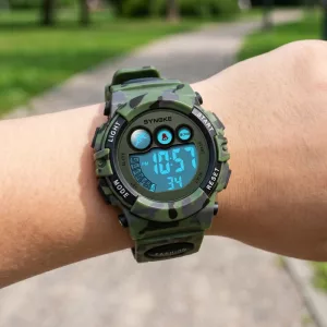 Orologio digitale da polso impermeabile con luce per bambini