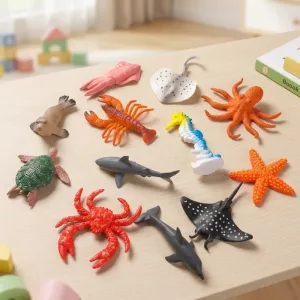 Set di 12 giocattoli di animali marini per bambini