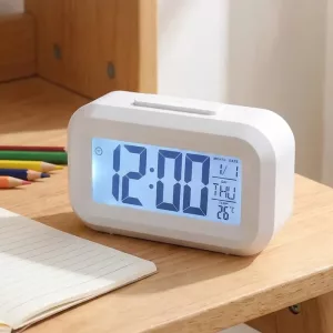 Sveglia digitale LED autonoma con display della temperatura e retroilluminazione per bambini