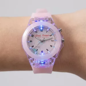 Carino orologio da polso luminoso con cinturino in silicone per bambini