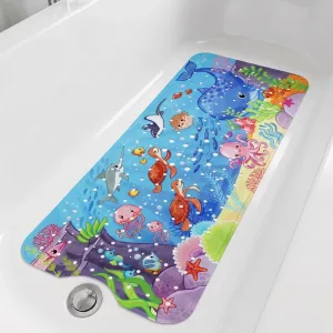 Tappetino morbido antiscivolo super assorbente per vasca da bagno con vita marina