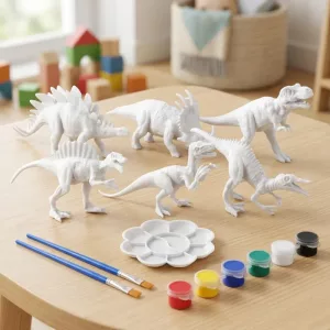 Set di 6 giocattoli dinosauro fai da te da dipingere per bambini