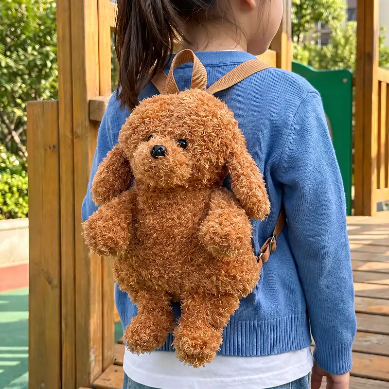 Zainetto morbido in peluche a forma di cane carino per bambini