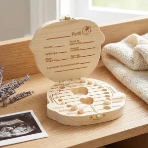 Scatola in legno per conservare i dentini da latte