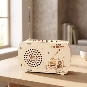 Kit radio retrò in legno fai da te, giocattolo educativo da assemblare per bambini