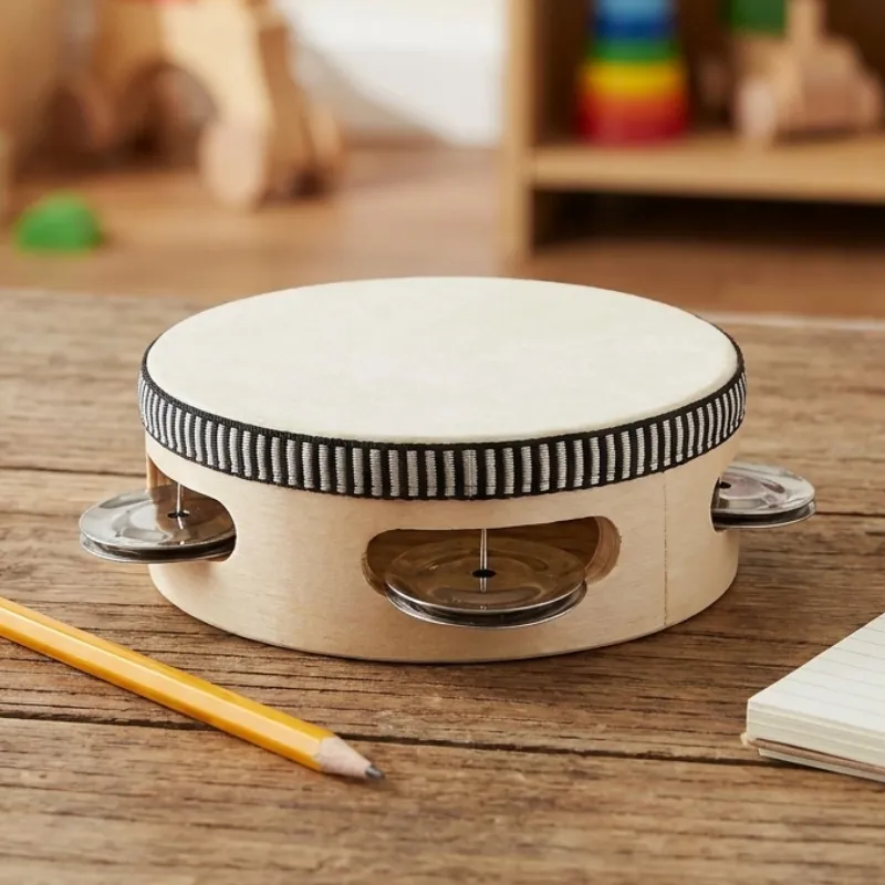 Tamburello a mano, strumento musicale a percussione giocattolo per bambini