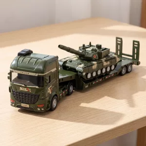 Modellino giocattolo di camion militare da ingegneria per bambini