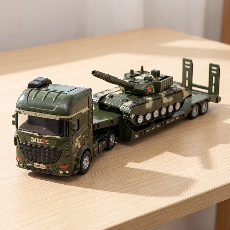 Modellino giocattolo di camion militare da ingegneria per bambini