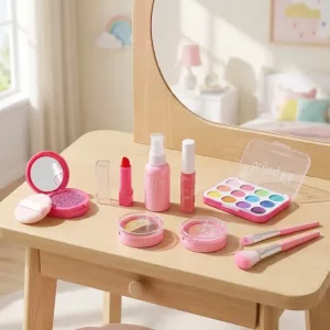 Set cosmetico in scatola per trucco, giocattolo per gioco di finzione per bambini