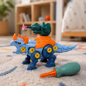 Giocattolo di assemblaggio con cacciavite a tema dinosauro per bambini