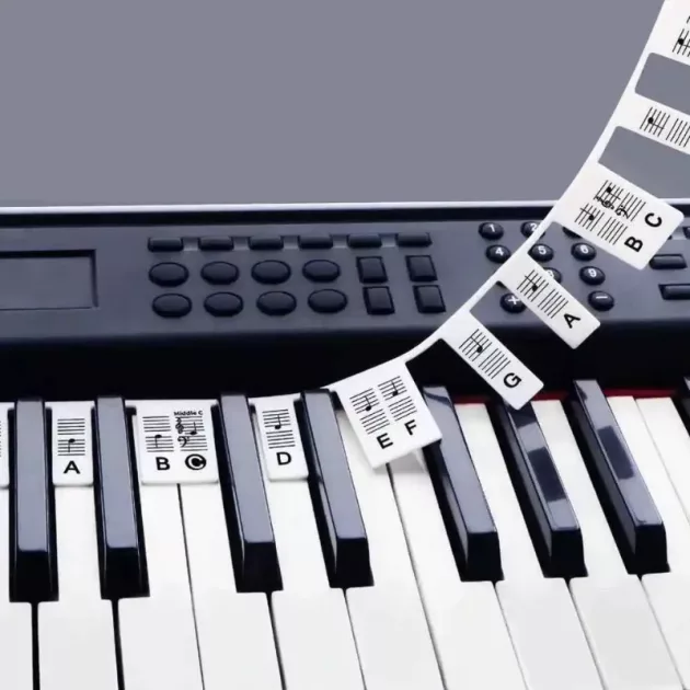 removable piano keyboard note labels