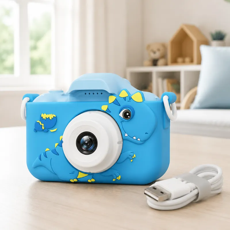 Graziosa fotocamera digitale giocattolo con zoom per bambini