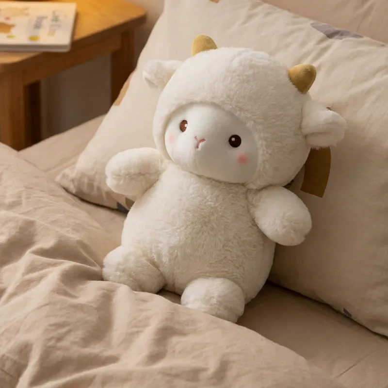 Simpatico peluche morbido a forma di pecorella per bambini